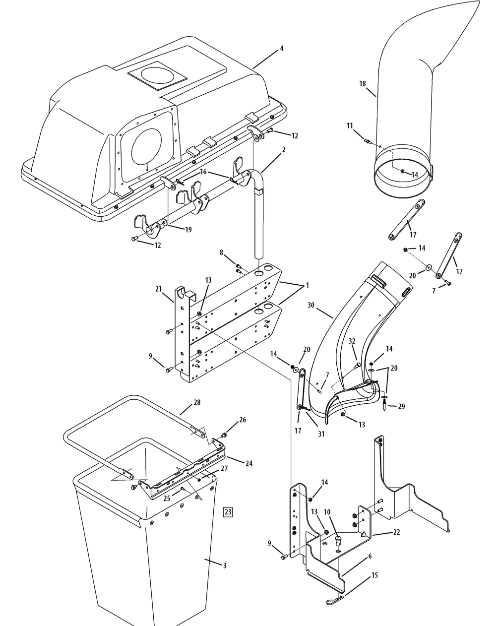 General Assembly #1 Diagram and Parts List for 19A70001 100 Cub Cadet Lawn Tractor